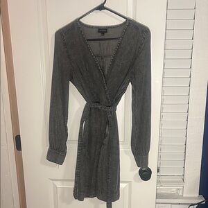Who What Wear Charcoal Long Sleeve Dress